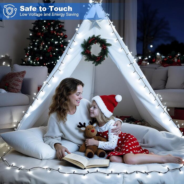 LED гірлянда 20 метрів, 1000 LED, для декору саду, балкону, весілля. 8 режимів, таймер, водонепроникність.