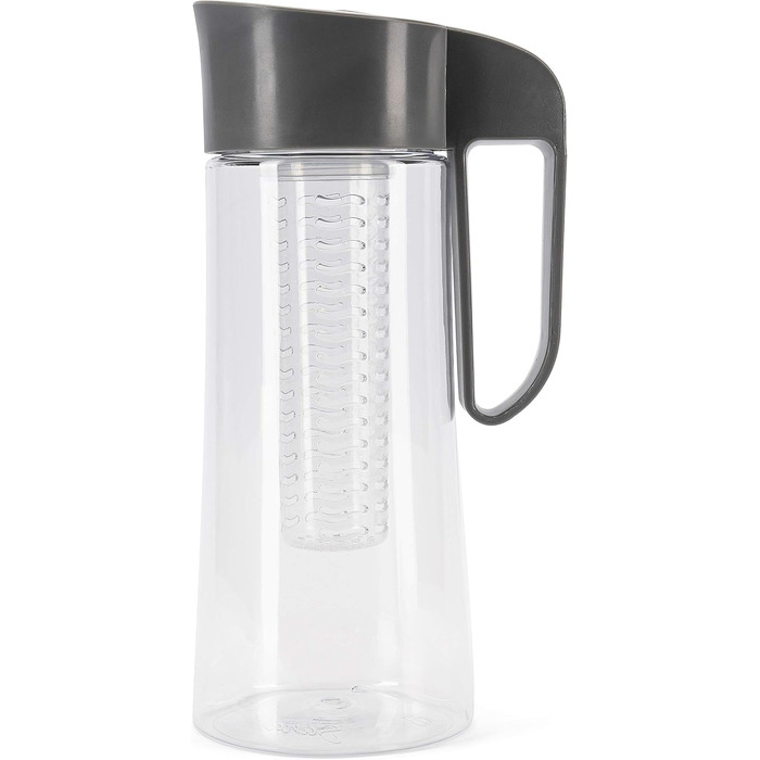 Healthy Kitchen Carafe with Fruit Infuser 2L – Water Carafe with Lid and Infuser, Infused Water Pitcher made of Tritan, 100% BPA-free – dishwasher safe (black)