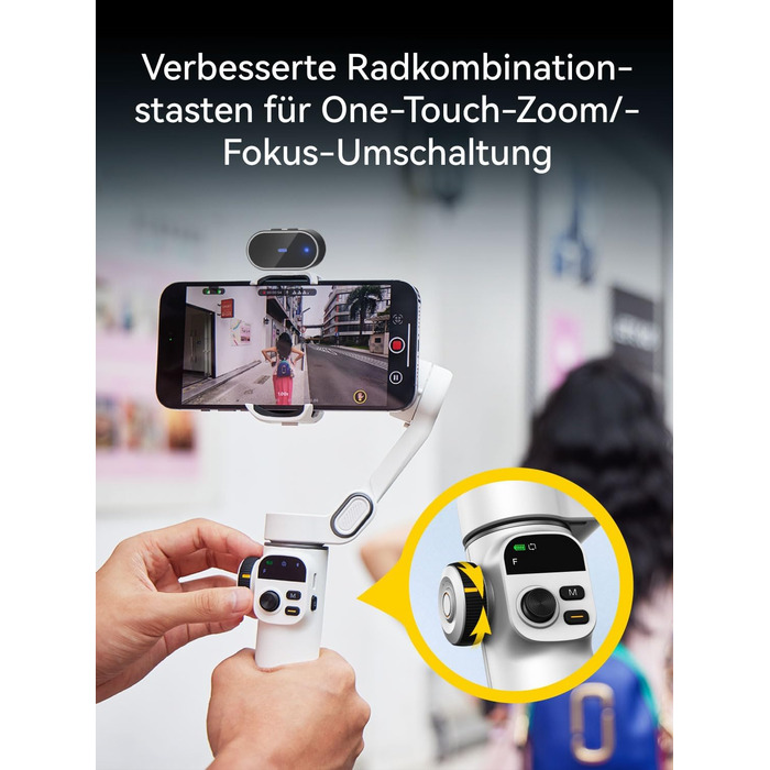 Стабілізатор для iPhone та Android з 3-осьовою стабілізацією та OLED-дисплеєм, 7.8