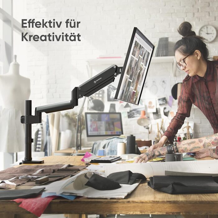 Кронштейн для монітора ONKRON G75-B, 13-34 дюйми, до 12 кг, VESA 100x100, чорний