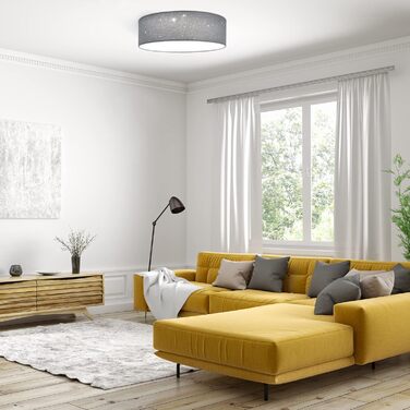Navaris LED Ceiling Light - Dimmable Color Temperature Change Remote Control - 22W Starry Sky - Living Room Lamp Bedroom Ceiling Lamp Children's Room Lamp Ceiling (32cm, Light Grey)
