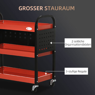 HOMCOM Workbench, 220 lbs load capacity, red, ideal for garage, stable & versatile