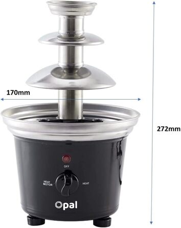 Шоколадний фонтан Opal з нержавіючої сталі, 3-ярусна електрична модель з підігрівом, 500 мл, для вечірок, свят та фестивалів