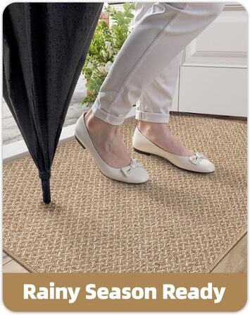 Килимок вхідний COLOR&GEOMETRY 44 x 76 см, протибрудовий килим для дому, нековзкий килимок біля дверей, колір хакі