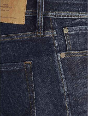 Джинси чоловічі JACK & JONES Tim Original Agi 010 Slim Straight, темно-синій денім, стрейч, бавовна, спортивний крій