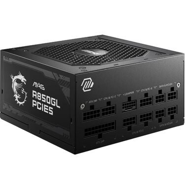 Блок живлення MSI MAG A850GL PCIE5 850W 80 Plus Gold, повністю модульний, ATX 3.0, підтримка PCIe 5.0, 120мм FDB вентилятор
