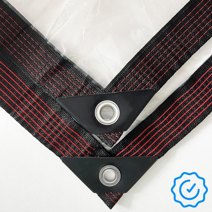2x5m Waterproof Transparent Tarp with Grommets, Transparent Tarp for Outdoors, Tent Transparent Tarps Garden, Tent Tarp Cover, Weatherproof Tarp for Folding