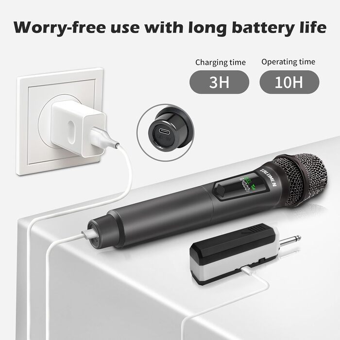 Мікрофон бездротовий K60-2 Grey - комплект з 2 шт. для DJ, співу, промов, вечірок, весіль, сцени