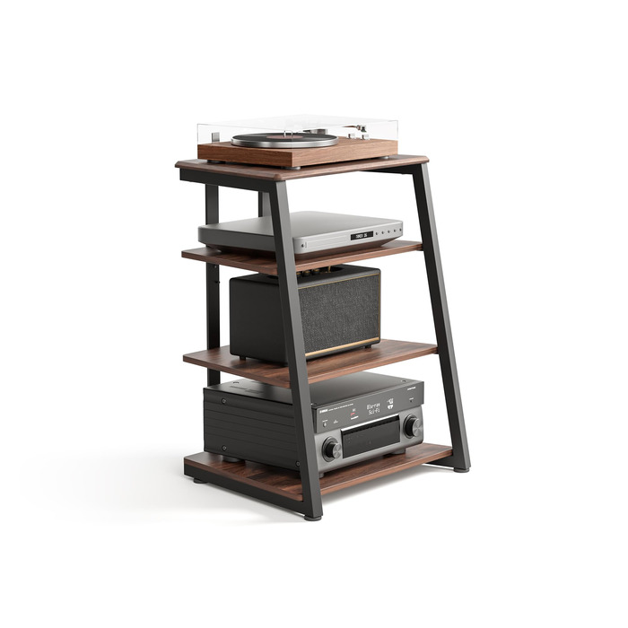 HiFi тумба FITUEYES для вінілу та аудіотехніки з полицями, 61x52x78 см - коричнева