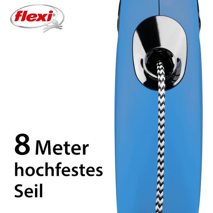 Рулетка для собак Flexi Classic S, 5 м, блакитна, до 12 кг