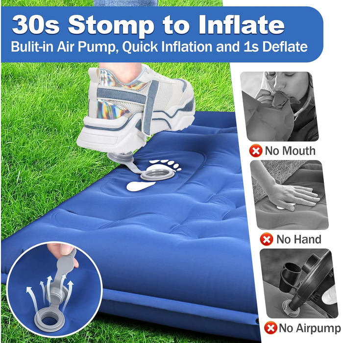 Wholede Self-Inflating Insulated Sleeping Pad for Camping - Lightweight & Waterproof Mat for 1 Person - Ideal for Backpacking, Hiking, Trekking & Tent Use
