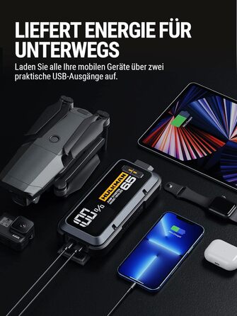 Портативний пусковий пристрій HULKMAN Alpha 65: 1200A, 12000mAh, для бензинових та дизельних двигунів (до 6,5L/4,0L), з функцією Boost, 12V, Lithium, Space Gray