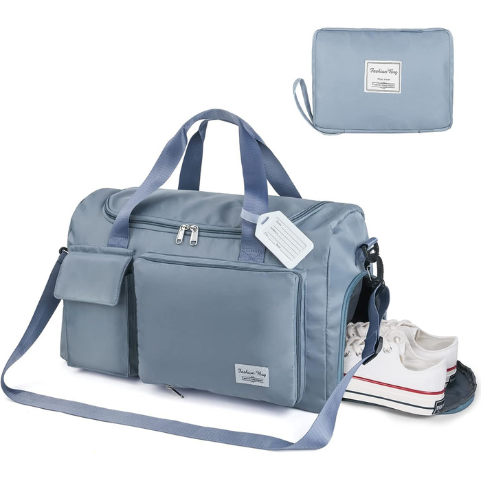 Спортивна сумка Flintronic 35L, водонепроникна, для подорожей та вихідних, блакитна (з багажним жетоном)