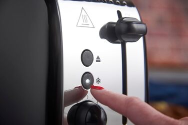 Тостер Russell Hobbs Colours Plus на 2 тости, нержавіюча сталь, чорний, з широкими відділеннями, підставкою для булочок, 6 режимів підсмажування, функцією розморожування, Lift & Look, 1600 Вт (26550-56)