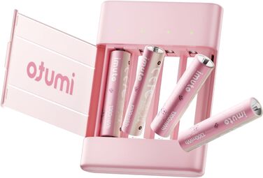 Імуто Акумулятори Li-Ion AA, 8 шт. з зарядним пристроєм, 2500 мWh, висока ємність, 1.5V, 1600+ циклів, низький саморозряд