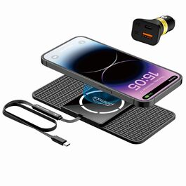 Автомобільне зарядне пристрій MagSafe Pad Polmxs: Швидка зарядка 15W, бездротова зарядка, сумісність з iPhone 17/16/15/14/13/12 (кабель 1м)