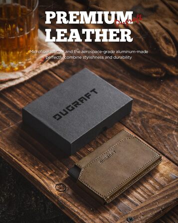 Мінімалістичний гаманець Dugraft з віконцем для ID, RFID-захист, для чоловіків, вміщує 5-8 карт та гроші, жовтого та зеленого кольору