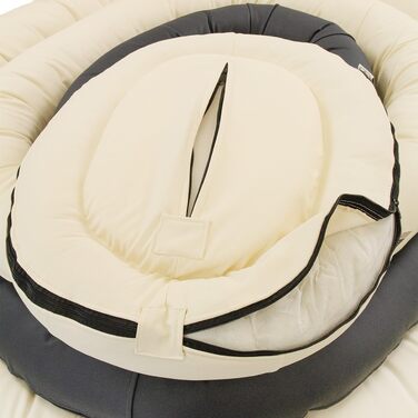 Wallace & Jones | Преміум лежанка для собак Болтон, 63x50 см, штучна шкіра, для маленьких собак, з прихованою блискавкою, миється, не слизька, (95 x 81 см, кремово-білий)