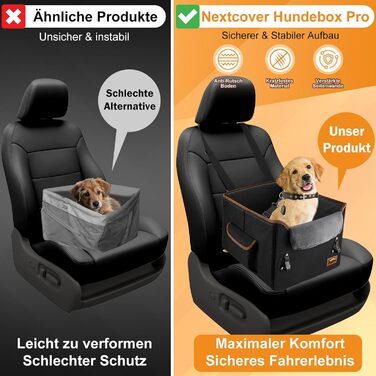 Автокрісло для собак: безпечне та комфортне з кишеньками та плюшевим подушкою (чорний)