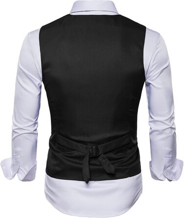 Чоловіча формальна жилетка для костюма або смокінга - Чорна - X-Large