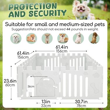 Клітка-загон для собак, 6-панельна, для дому, біла (156 x 78 x 60 см)