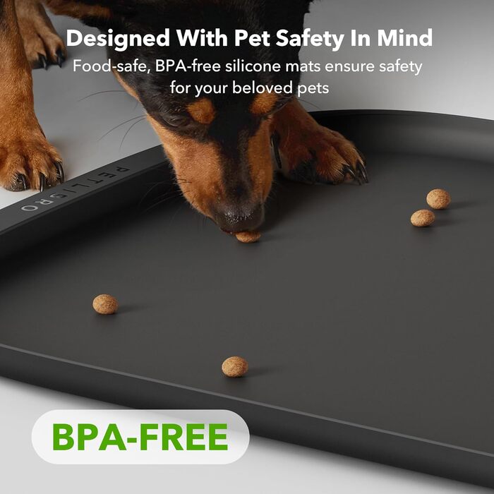 PETLIBRO Килимок для годування собак і котів, силіконовий, з бортиками, захист від розливу, 55,9 x 22 x 16,5 см