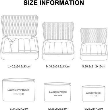 Органайзер для валізи Vicloon, набір 8/6 шт. - сумки-органайзери для подорожей, аксесуари для валізи, чохли для взуття, косметичні сумки, блакитний з квітковим принтом