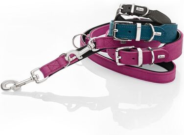 Нашийник для собак HUNTER Malta, Маджента, з м'якої повном'якої шкіри, ручної роботи, Made in Germany, розмір 37