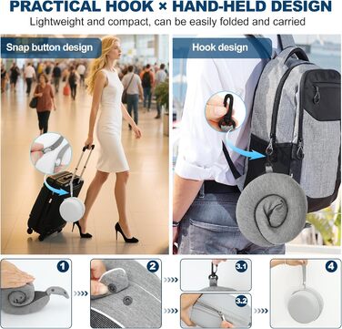 Подушка для шиї Comfy - для подорожей (літак, авто, поїзд) з регулюванням, Memory Foam, 3D-маска, сірий