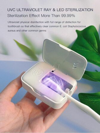 TKMARS Toothbrush Sterilizer with UV Light, Toothbrush Holder, Wall-Mounted, 99.9% Sterilization Rate, Dryable, Suitable for Travel and Family Use