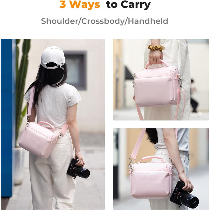 Сумка-рюкзак для фотокамери K&F Concept C-rosa, рожева, для фотографів