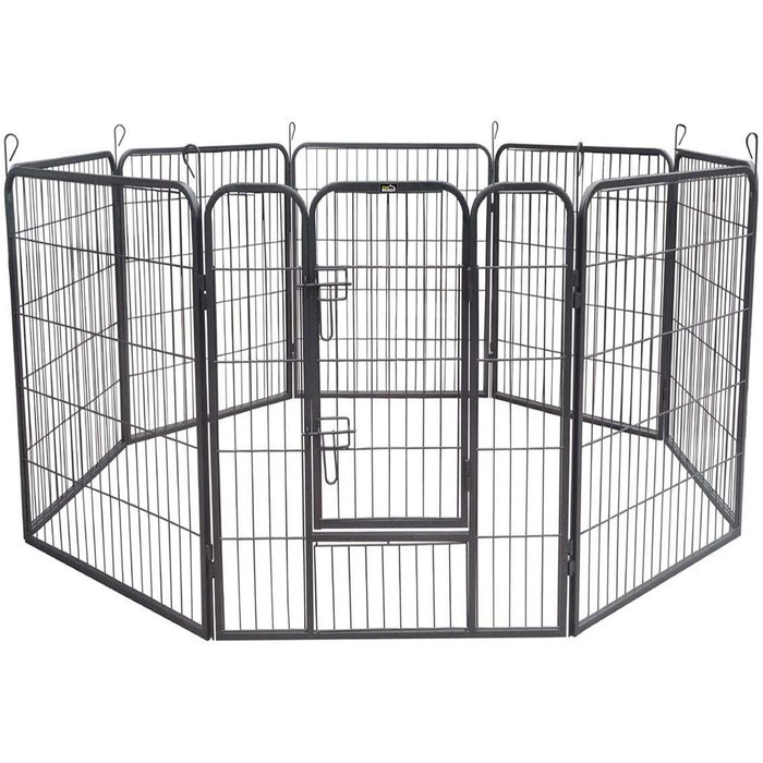 Zoomundo Забіг для цуценят 100см, XL: забіг для тварин, клітка, огорожа, загін для цуценят - Black Edition