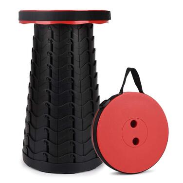 Складний стілець-телескоп, 2 покоління. Легкий туристичний стілець для кемпінгу, риболовлі, барбекю та дому. Максимальне навантаження 397 фунтів (червоний)