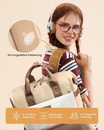 LOVEVOOK Рюкзак для жінок з відділенням для ноутбука 15.6 дюймів, шкільний, для подорожей, університету, бізнесу, водонепроникний, 15.6', хакі