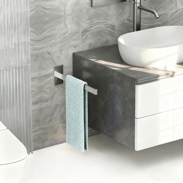 Тримач для рушників настінний без свердління, з нержавіючої сталі, подвійний, для ванної кімнати та кухні, сріблястий