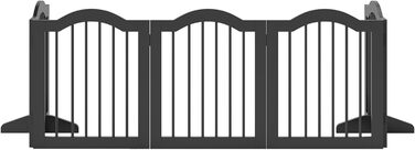 Захисний бар'єр для собак PawHut 5-секційний, 261,5 x 61 см, розкладний, з дверцятами, білий