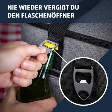 Термосумка 20L/30L (складний) охолоджує до 12 годин - ізольована сумка-шопер та ланчбокс з відкривачем для пляшок, вологостійкий матеріал PEVA для роботи, офісу, пікніка, покупок та будівництва (30 літрів, сіра)