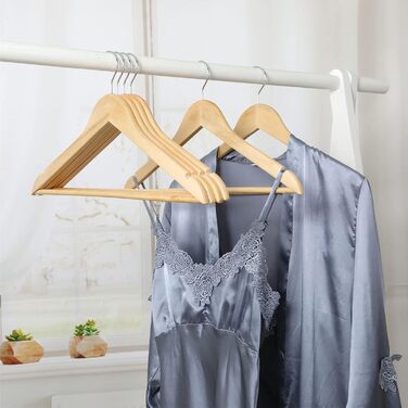 Дерев'яні вішалки для одягу з виступами для спідниць та штанів, 360° обертання, 20 шт. (білий)