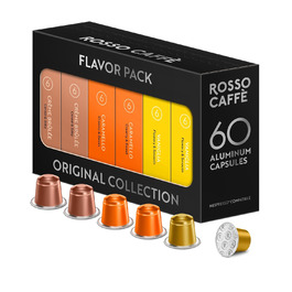 Капсули кави ROSSO CAFFÈ Nespresso, 120 шт., мікс 3 преміум смаків, сумісні з Nespresso, Aromakaffee