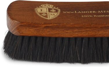 Langer & Messmer 4-Piece Shoe Brush Set Essential made of horsehair for professional shoe care of smooth leather shoes - includes polishing brushes and cream brushes