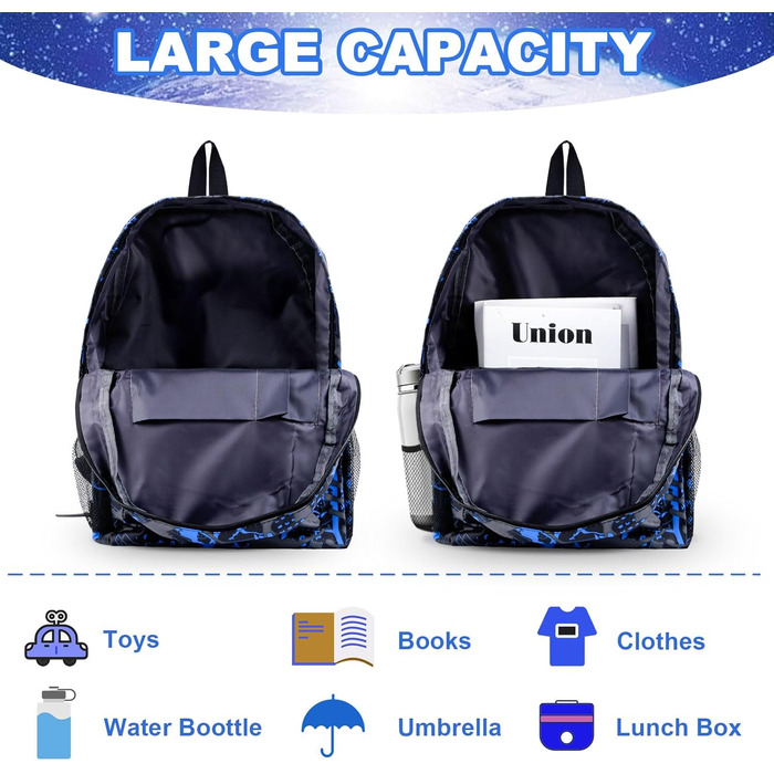 Дитячий рюкзак YumCute Ro-blx з друком, велика місткість, для школи та подорожей, для дітей 10 років, з мультфільмом