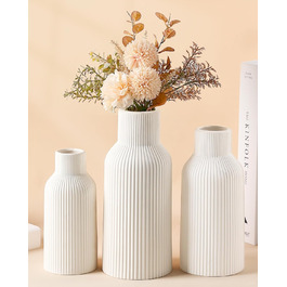 YEEBECA Modern Desk Vase - Scandinavian Style Table Decor for Pampas Grass & Flowers - Living Room Vase