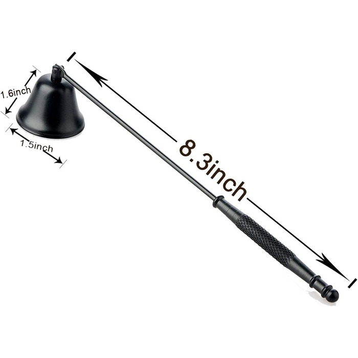 NEOYARDE Candle Snuffer, Stainless Steel Wick, Flame Extinguisher, Candle Accessories, Gift Pack for Candle Lovers, Black