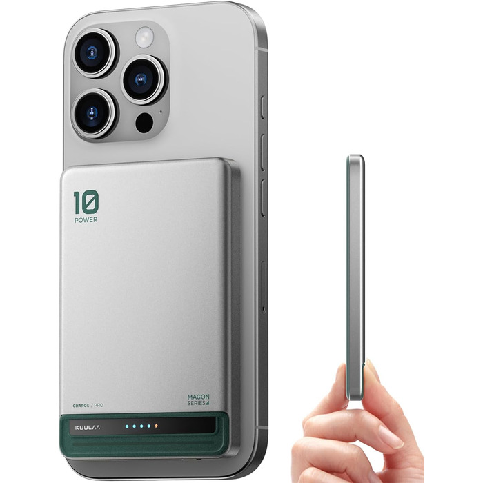 Powerbank Kuulaa Ultra Slim Magsafe 10000mAh з PD 20W, USB-C, для iPhone 17/16/15/14/13/12/Pro/Pro Max