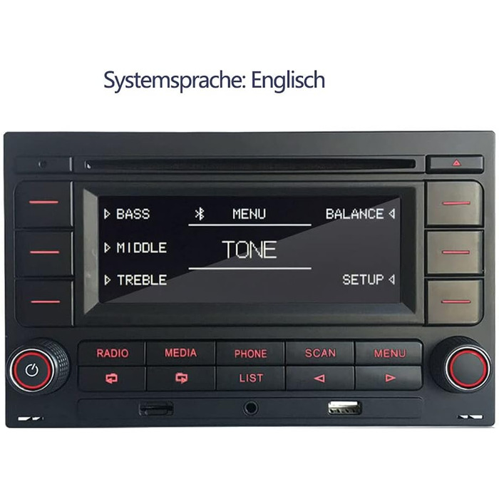 Автомагнітола SCUMAXCON RCN210 для VW Golf MK4, Polo, Passat B5 з Bluetooth, USB, MP3, AUX, SD, CD-програвачем та ISO-адаптером