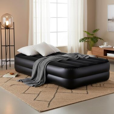 Надувний матрац Avenli для 1 особи з вбудованим насосом 195x96x46 см - самонадувний, флоксований, для кемпінгу та дому