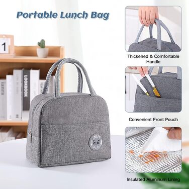 Ланчбокс дорослий, контейнер для їжі з сумкою, ланчбокс дитячий з 3 відсіками, виносний, водонепроникний, підходить для мікрохвильової печі, бенто-бокс для роботи, школи, пікніка, подорожей, блакитний