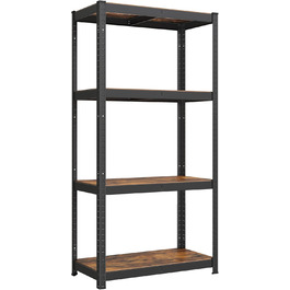 SONGMICS 4-Tier Adjustable Stand/Book/Storage Shelf - Vintage Brown & Black