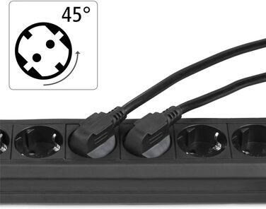 Мережевий фільтр Hama 6-fach з вимикачем для економії електроенергії, чорний (1.4м, GS сертифікований)