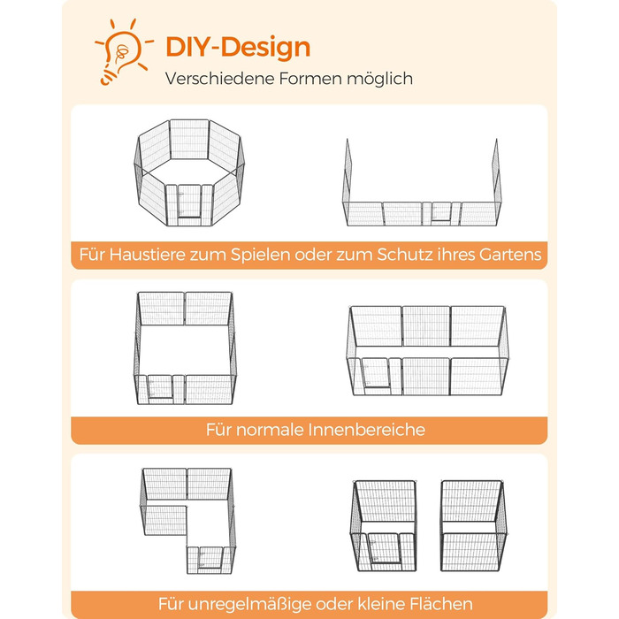 Вольєр для тварин Feandrea Freilaufgege XXL (77x100 см), сірий, збірний, для дому та вулиці